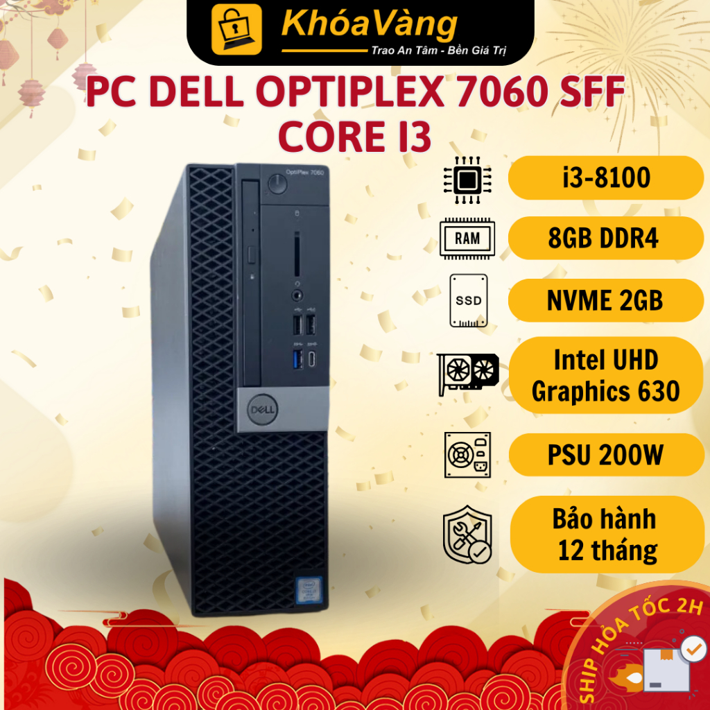 Bộ máy tính PC Dell OptiPlex 5070/7070 SFF | Core i3-8100 | 8GB DDR4 | 256GB SSD NVME