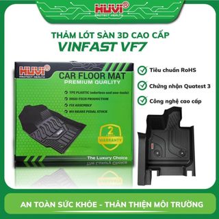   TẶNG KÈM RỐI  Thảm lót sàn xe ô tô VINFAST VF7 2024+ nhựa TPE đúc 3D tràn viền bậc cửa thương hiệu HUVI chính hãng 