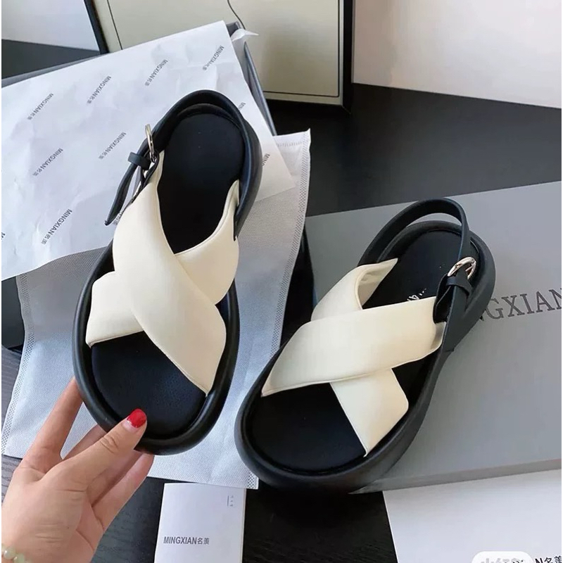 Dép nữ đế Xuồng Dây XOẮN đế cao JIN 2 màu Cao Cấp (đặt lùi 1 sz)