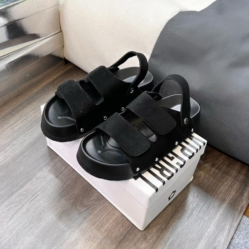 Dép sandal nữ quai hậu đế cao 4-5cm Đ01 quai nỉ bản to mới Chốt Đinh | BigBuy360 - bigbuy360.vn