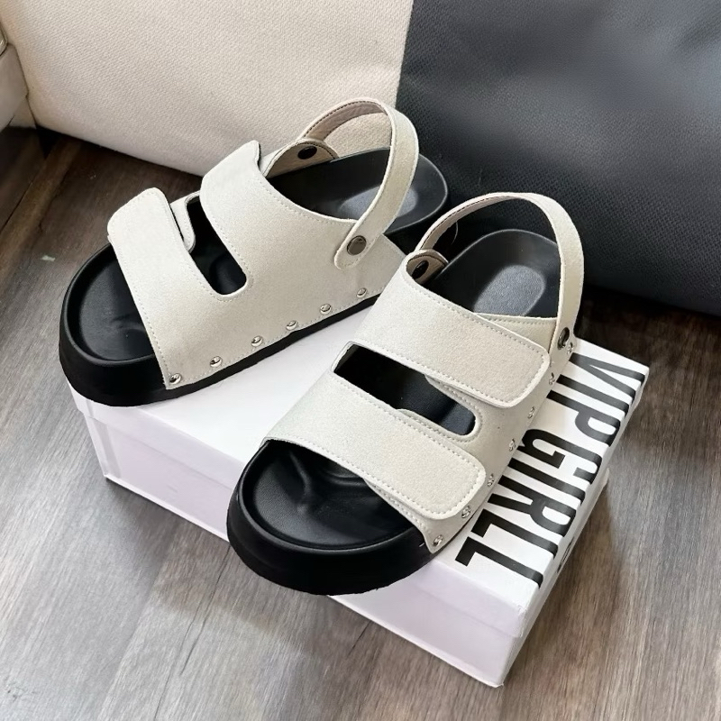 Dép sandal nữ quai hậu đế cao 4-5cm Đ01 quai nỉ bản to mới Chốt Đinh | BigBuy360 - bigbuy360.vn