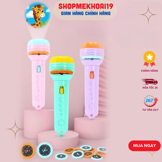 Đồ chơi đèn pin chiếu hình 24 - 80 hình sẵn pin - đèn pin đáng yêu cho bé khám phá-kHOAIBABY
