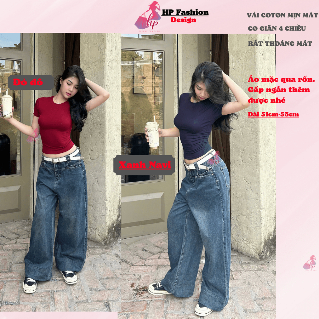 [COTTON mịn] Áo thun nữ chiết eo basic cổ tròn, áo phông nữ ôm body cộc ngắn tay vải  baby tee có bigsize mùa hè HP30 | BigBuy360 - bigbuy360.vn