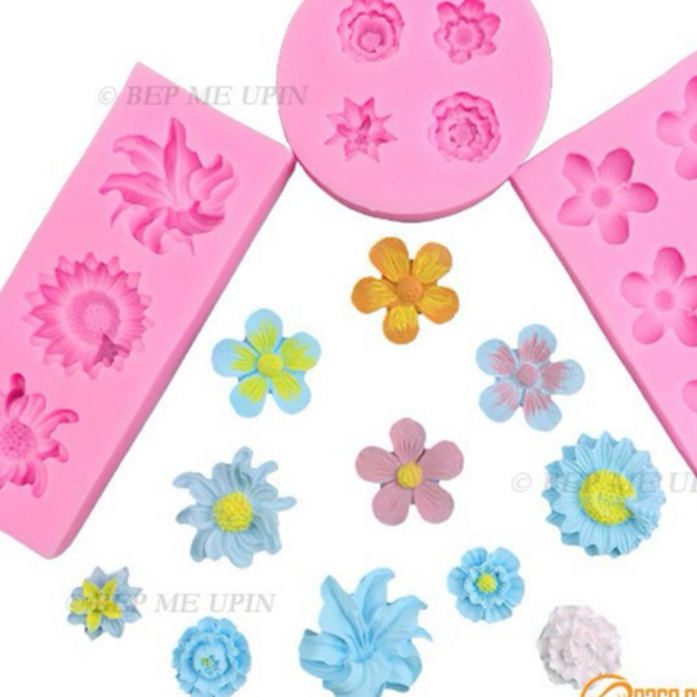Khuôn silicon hoa cúc mẫu đơn hoa đào nhí vỉ hoa nhỏ vỉ nhiều hoa nhỏ