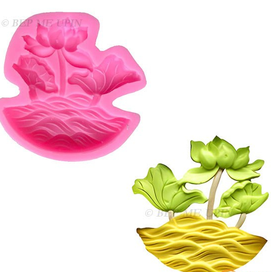 Khuôn silicon đầm sen khuôn trung thu rau câu nhấn đậu xanh