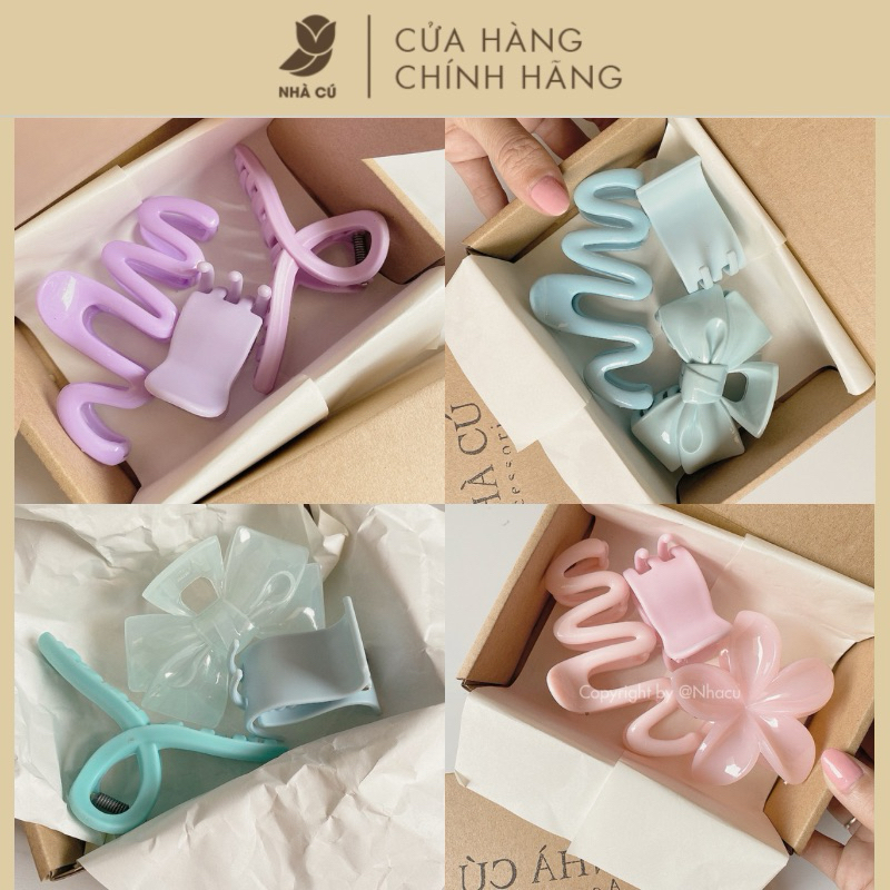 Hộp Kẹp Tóc Càng Cua NHÀ CÚ Size Lớn Hình Sóng 10 Răng Phong Cách Phụ Kiện Tóc Hàn Quốc 5963