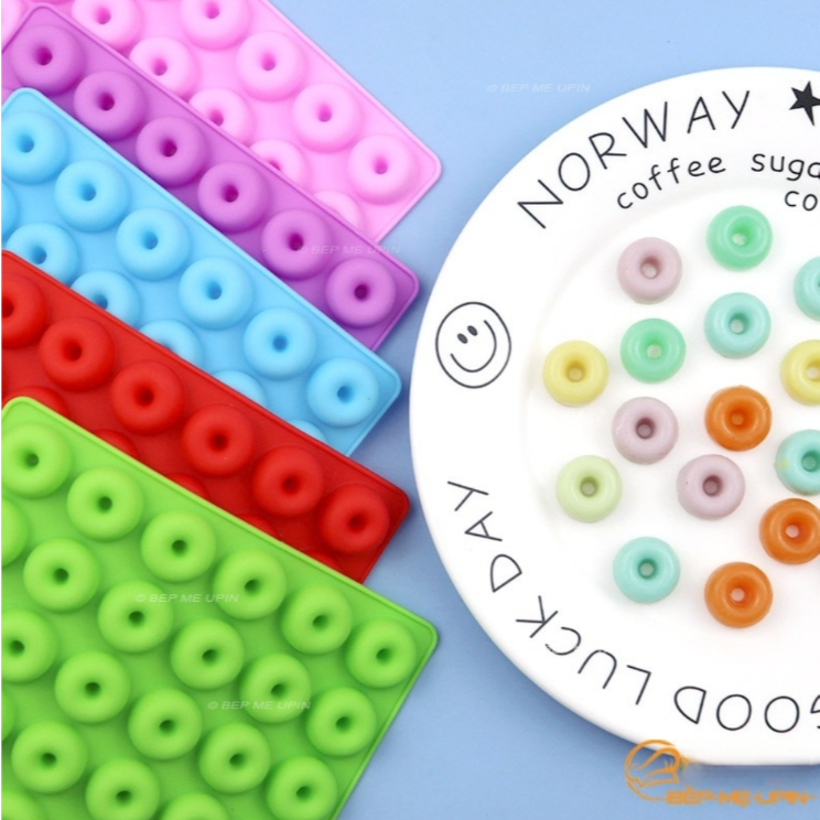 Khuôn chíp chíp donut tròn khuôn kẹo dẻo vỉ 48 viên