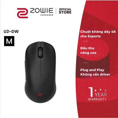 ZOWIE U2-DW_Chuột gaming không dây eSports _Đầu thu nâng cao, polling rate 4000Hz, cảm biến PAW3950