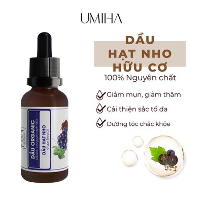 Dầu Hạt Nho Hữu Cơ Umiha Nguyên Chất | Pure Grape Seed Oil Organic 10ml