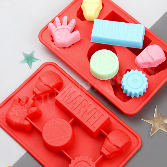 Khuôn silicon người sắt iron man siêu nhân marvel vỉ 6 chi tiết làm bánh