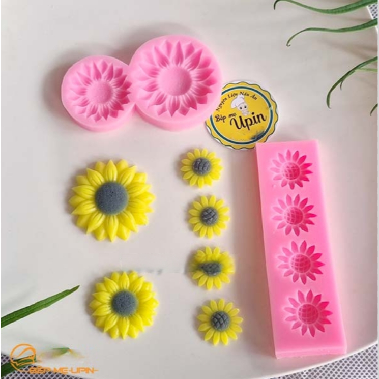 Khuôn silicon hoa hướng dương nhí làm kẹo dẻo xôi đậu socola