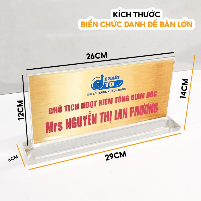 Biển chức danh, bảng chức danh Mica , kệ chức danh Mica để bàn