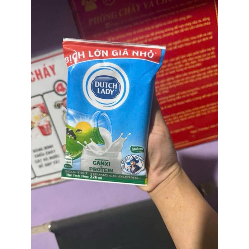 Thùng 48 bịch sữa tươi tiệt trùng có đường Dutch Lady 220ml( HSD:30/4/2025)