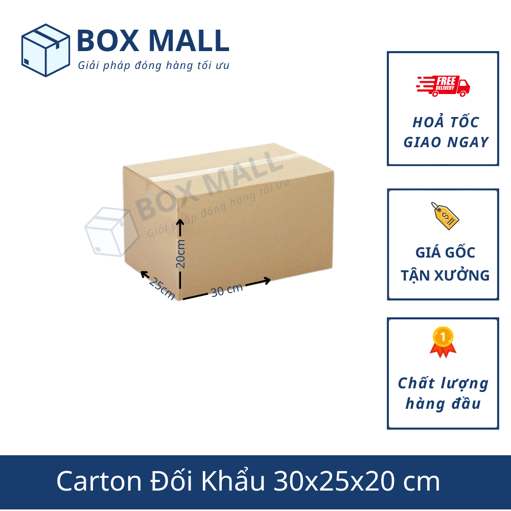30x25x20 Combo 20 Hộp carton đóng hàng Box Mall