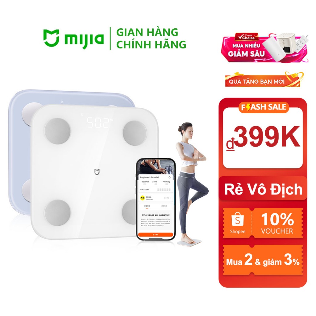 Cân Điện Tử Thông Minh Bluetooth Mijia Smart Scale S400–Bác Sĩ Gia Đình,Trợ Lý Sức Khỏe-Chính Hãng