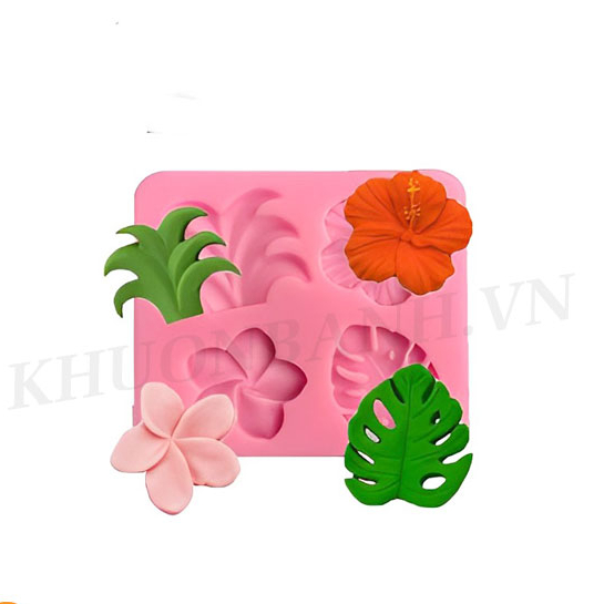 Khuôn silicon cỏ hoa lá làm bánh xôi hoa đậu
