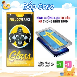 Kính Cường Lực iPhone KK Glass Tự Dán Chống Nhìn Trộm, Full Màn - iP 6/6s/7/8/Plus/X/XS/XR/11/12/13/14/15/16Pro/Max/Mini