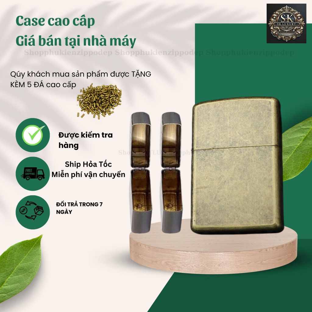 Case Zippo độc lạ, mẫu Đồng giả cổ , tặng 5 đá zippo (YDGC0),