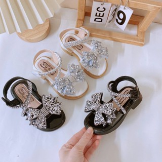 FORM TO đế xịn Dép Quai Hậu Nơ Đá Dây Chéo Lấp Lánh Mềm Êm Chân Cho Bé Gái 2-15 Tuổi K124