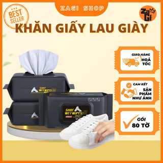 Khăn Giấy Lau Giày 80 Tờ, Nhanh, Siêu Tốc , Nhỏ Gọn, Bỏ Túi, Diệt Khuẩn