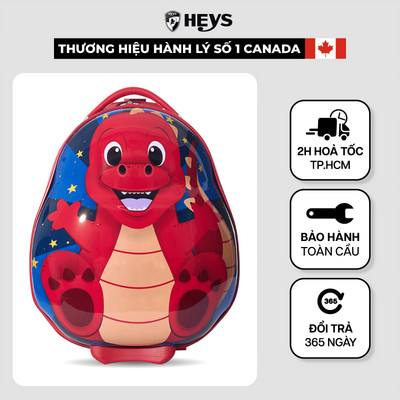 Vali Trẻ Em Heys Travel Tots S Dinosaur Red Nhựa PC cao cấp, Trọng Lượng Siêu Nhẹ Cho Bé, Du Lịch Tiện Lợi, Chính Hãng