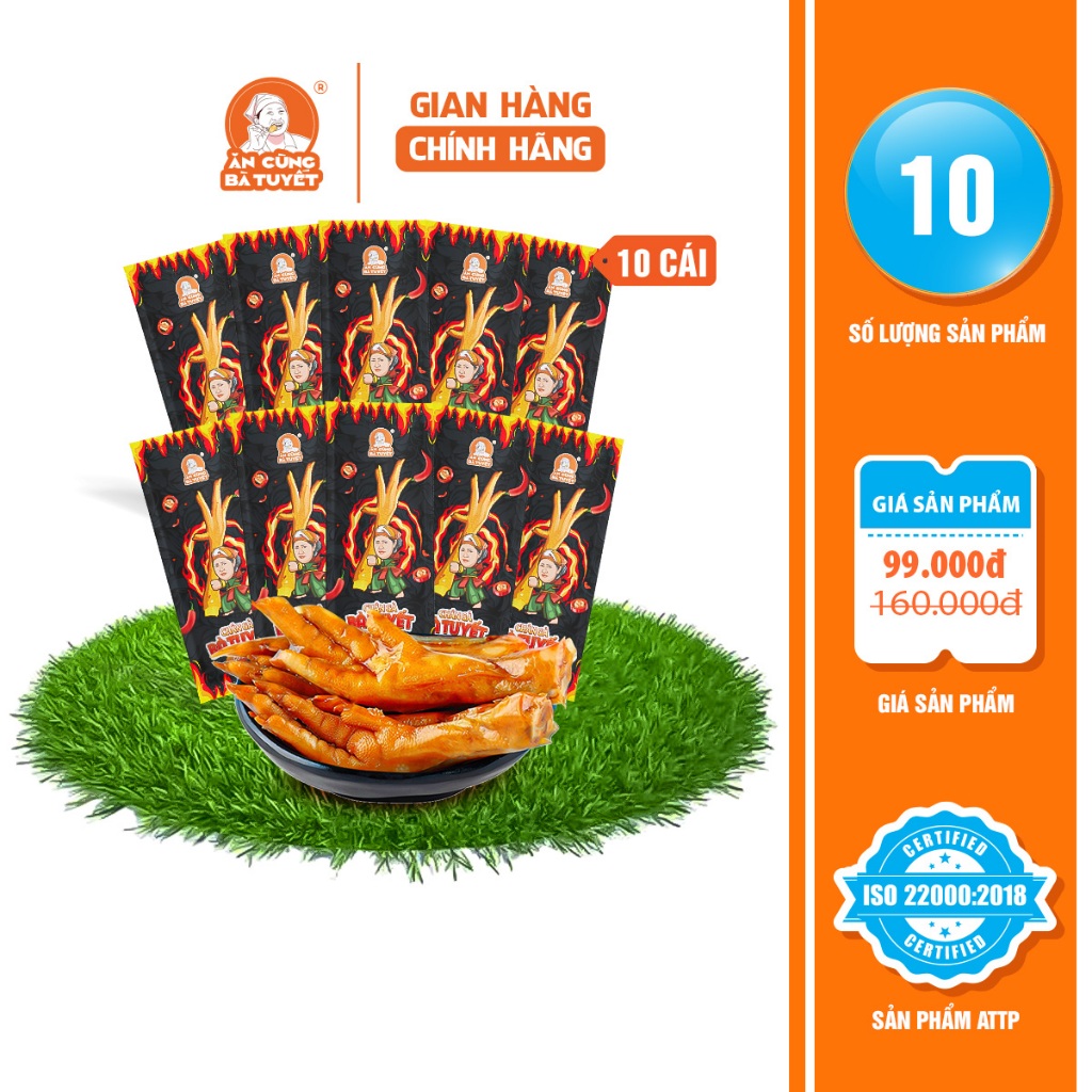  10 CHÂN GÀ TÊ CAY CÓ XƯƠNG  BÀ TUYẾT- ĐỒ ĂN VẶT -ĂN CÙNG BÀ TUYẾT M22 