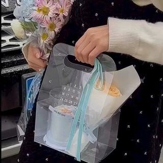 🎀Túi Mica Trong Suốt In Lịch - Túi Đựng Bánh, Hoa Sang Trọng 27x18x11cm🎀