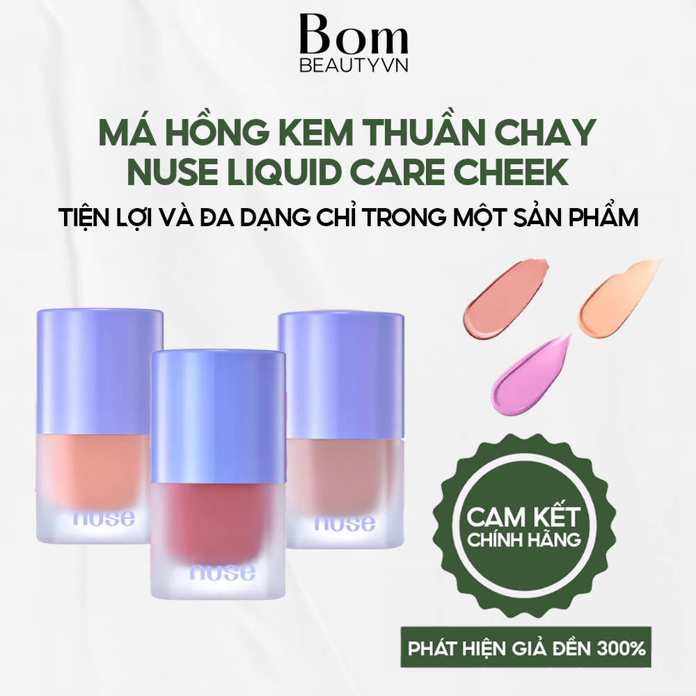 [SALE DATE CẬN ] Phấn Má Hồng Thuần Chay Nuse Liquid Care Cheek 16ml (05/2025)