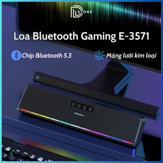 Loa bluetooth gaming Soundbar E-3571 2025 để bàn đèn led RGB nháy theo nhạc bass lớn âm thanh hay