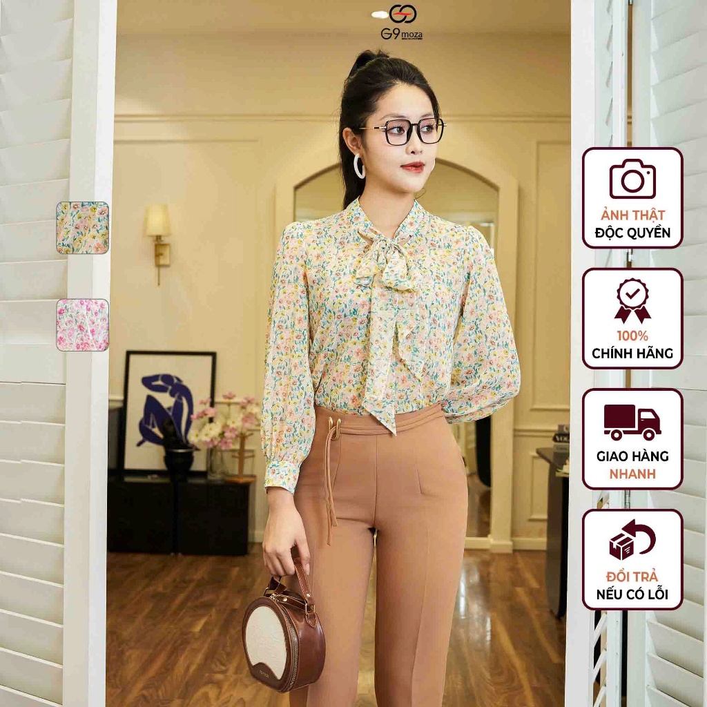 Áo sơ mi dài tay 13798 G9moza, chất tơ hàn mềm mịn thoáng mát