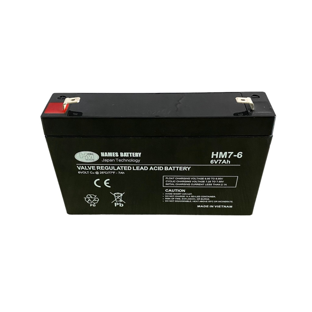 Ắc quy 6V 7Ah hiệu Hames HM7-6 chuyên dùng cho cân điện tử, xe trẻ em, quạt sạc