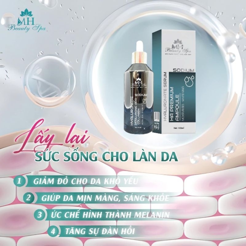 [CHÍNH HÃNG] Serum HA MH Beauty Spa 100ml, Serum cấp ẩm, phục hồi, nuôi dưỡng da căng bóng, Tinh chấ