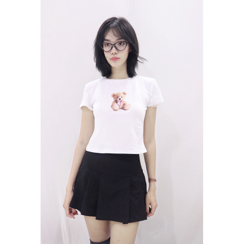 Áo thun gấu đơn giản / basic tee , basic top - Cyn Chérie / áo thun y2k , áo thun hình gấu , áo top 