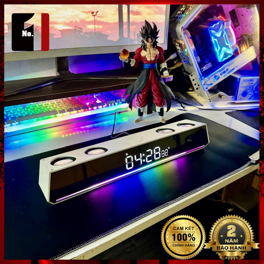 Loa Máy Tính Gaming Soundbar Bluetooth Để Bàn Màu Trắng WORTLEY WT8 Led Rgb Loa Vi Tính Âm Thanh Hay Bass Cực Mạnh