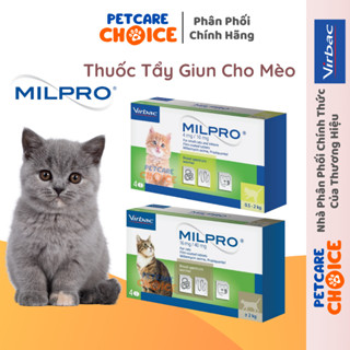  Virbac MILPRO Viên Tẩy Giun Sán Cho Mèo Với Lớp Phủ Vị Thịt Thơm Ngon 