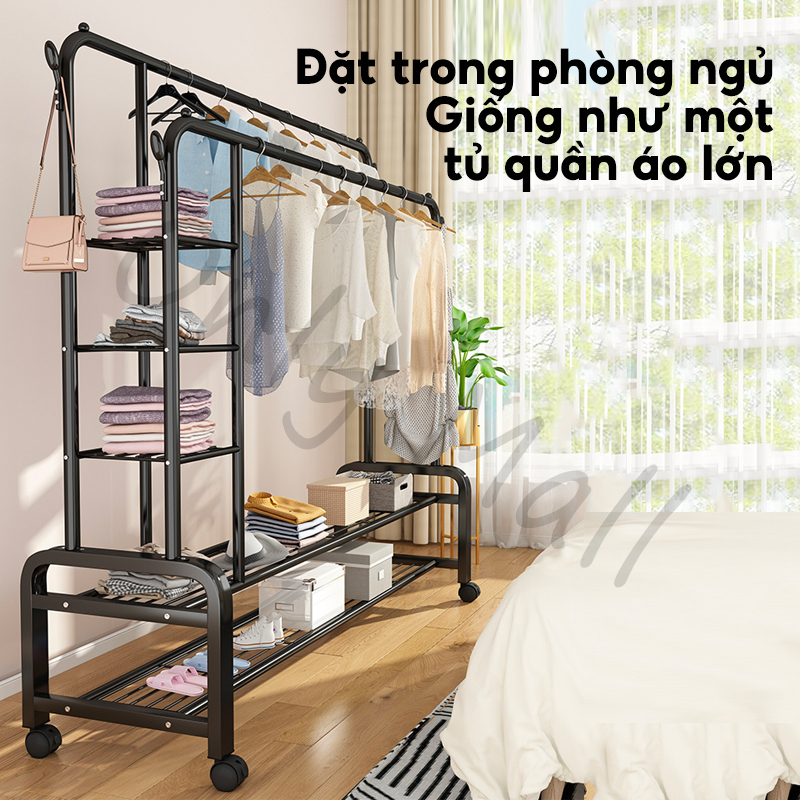 𝐎𝐥𝐢𝐟𝐞 Giá treo quần áo cao cấp thép cac bon Kệ Treo Quần Ao Đa Năng giàn phơi đồ chắc Chắn | BigBuy360 - bigbuy360.vn
