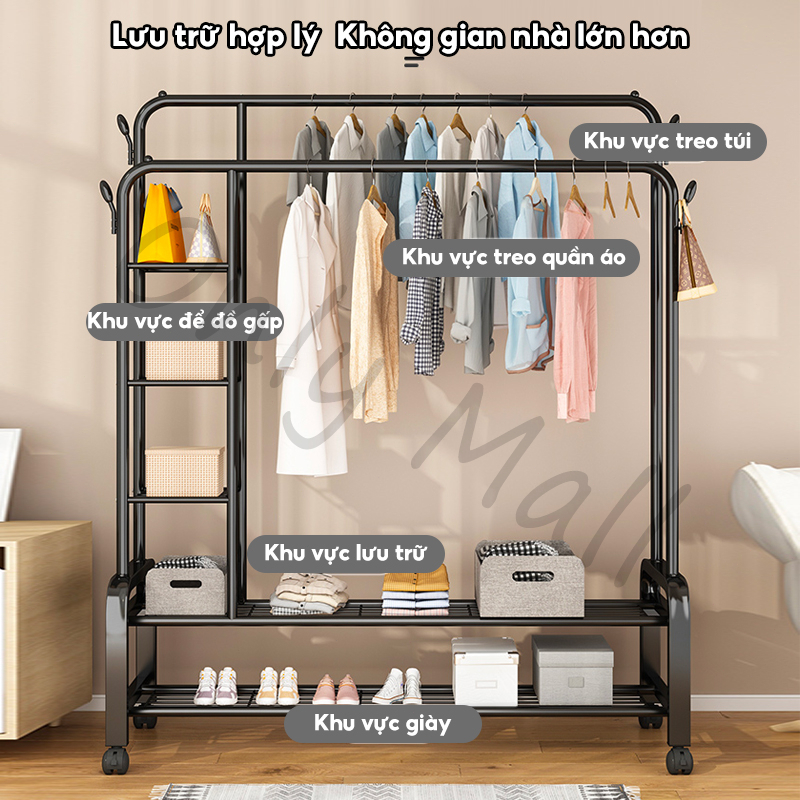 𝐎𝐥𝐢𝐟𝐞 Giá treo quần áo cao cấp thép cac bon Kệ Treo Quần Ao Đa Năng giàn phơi đồ chắc Chắn | BigBuy360 - bigbuy360.vn