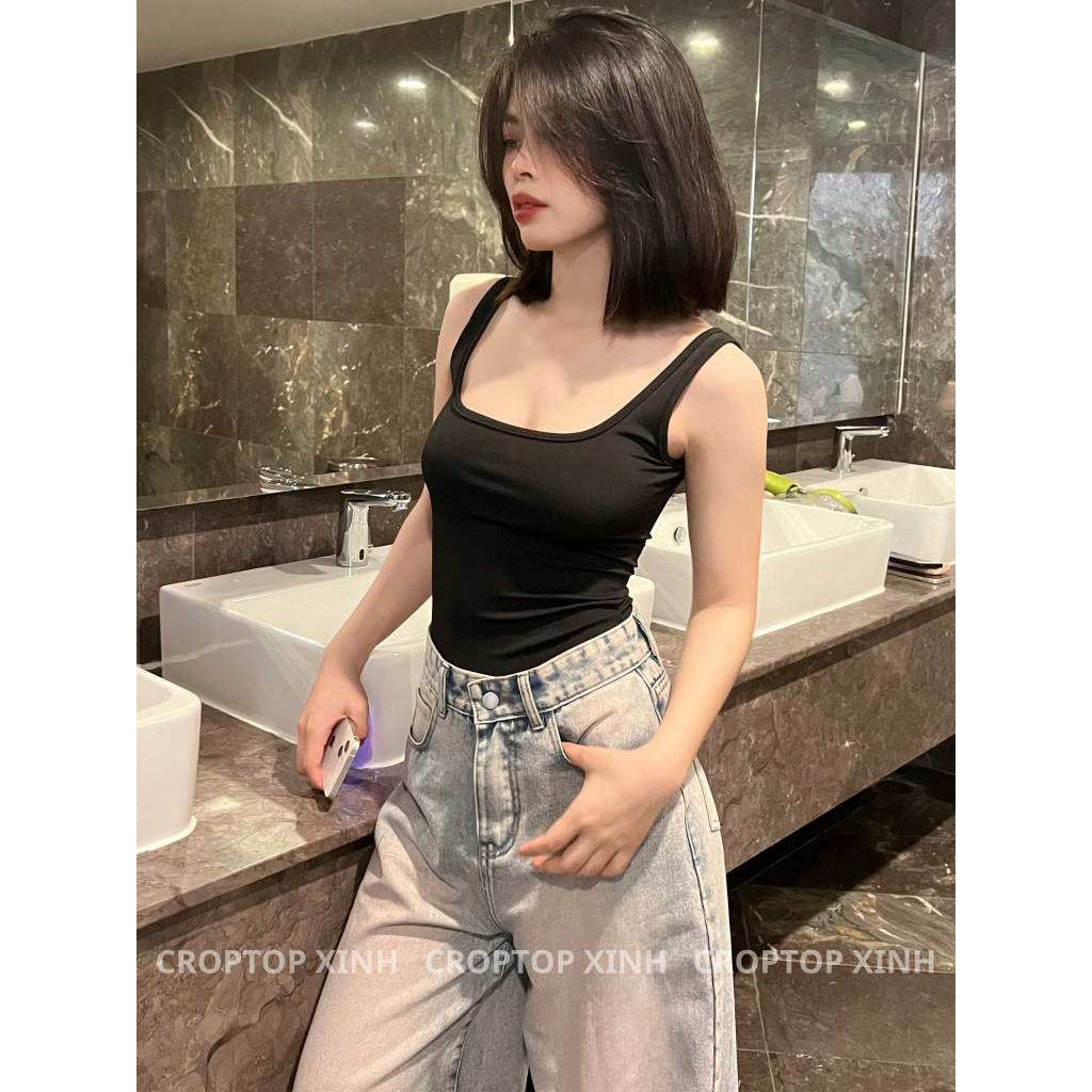 Xinh.club - Áo ba lỗ nữ 2 dây basic cực tôn dáng - mã 98