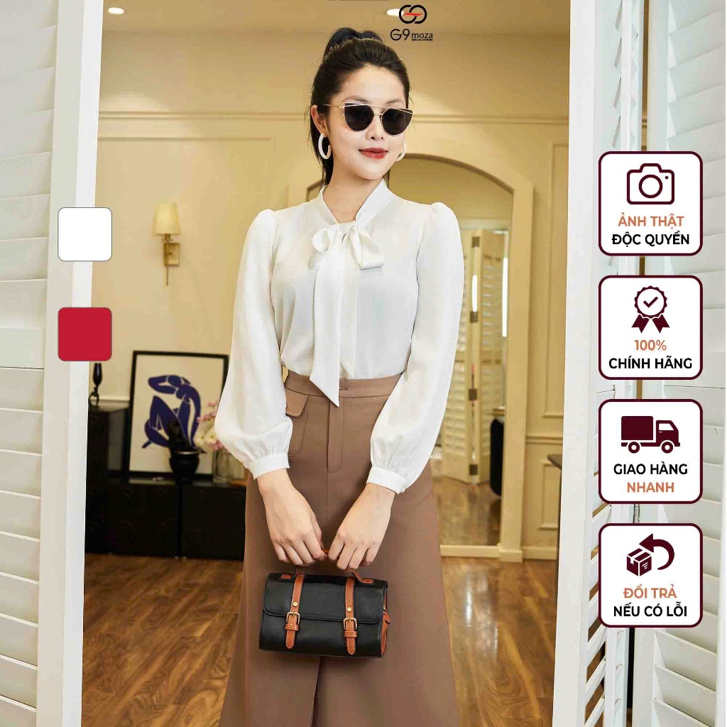 Áo sơ mi dài tay 13794 G9moza, chất lụa Hàn cao cấp, mềm mịn