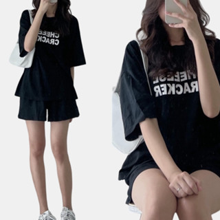 Set đồ nữ bộ quần short đùi áo form rộng tay lỡ Choice AH38 sooc phông mặc ở nhà Ulzzang
