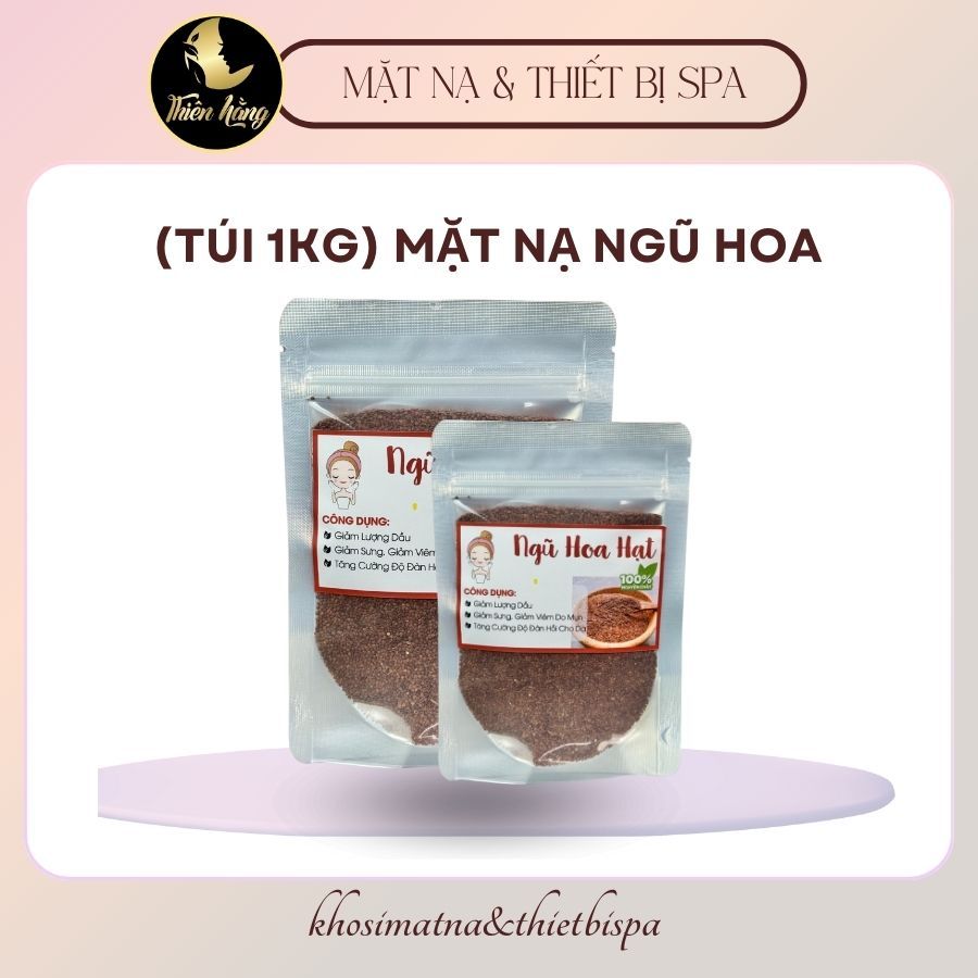 [Túi 500gr/1kg]mặt nạ ngũ hoa hạt to - hạt đình lịch - Kết Dính Tốt  Chuyên Dùng Trong Spa - thienhangspa