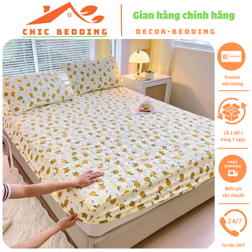Bộ ga gối cotton đũi xơ đậu nành thấm hút mồ hôi , Ga giường vỏ gối đũi cotton chất liệu thoáng mát