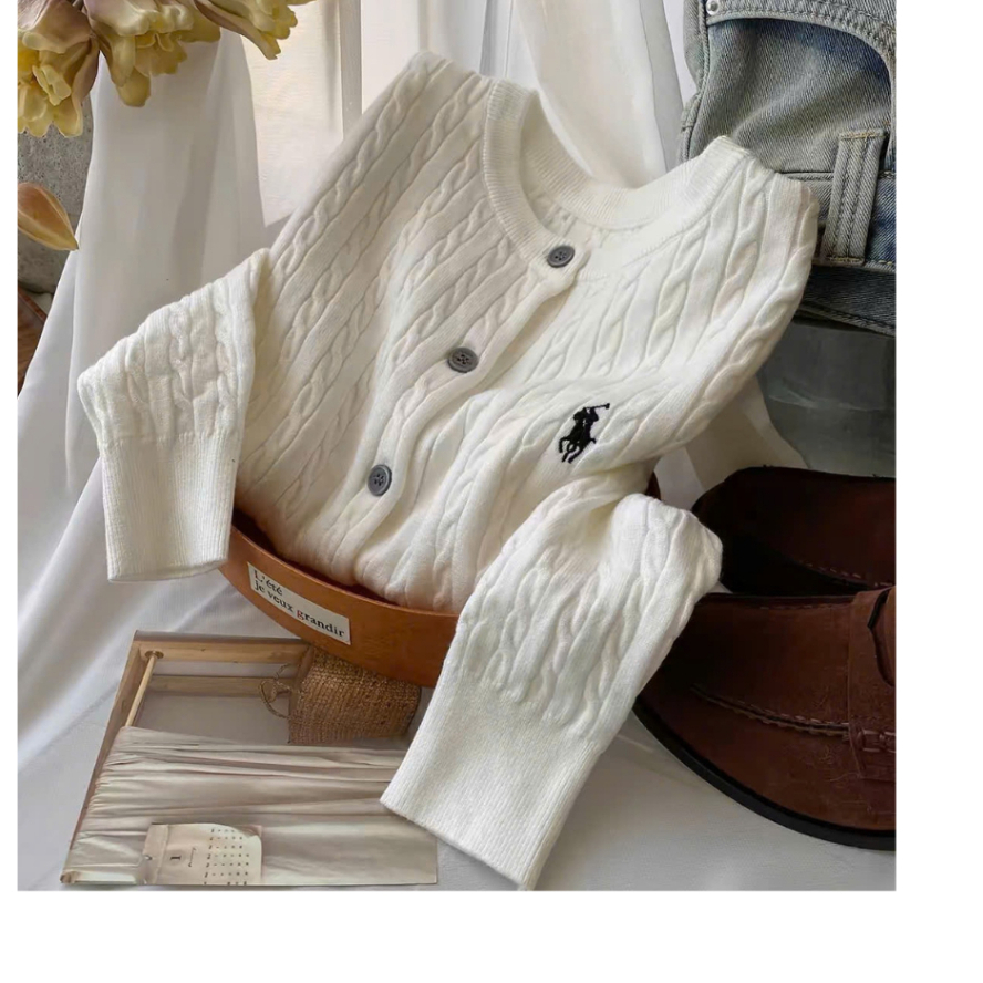 ORDER-Áo Cardigan Len Dệt Kim Cổ Tròn Dài Tay Dáng Ôm Vừa Người  Phối Thêu Ngựa Ngực Phong Cách Hàn Quốc Tối Giản | BigBuy360 - bigbuy360.vn