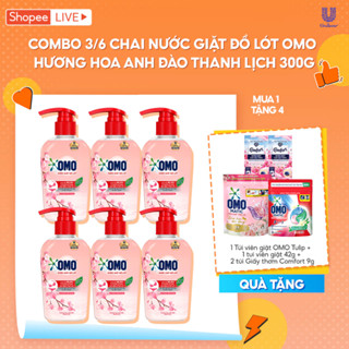 [LIVE] Bộ 3/6 Chai Nước giặt đồ lót OMO hương anh đào 300G