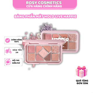 [HỎA TỐC]  Hold Live Bảng Phấn Mắt Happie 9 ô Màu Nhũ Lì Makeup Tông Lạnh Cool Tone Hàn Quốc Nhiều Màu Nhũ Highlight