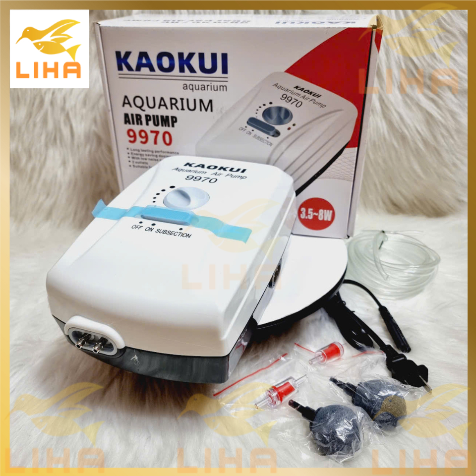 Máy Sủi Khí Oxy Tích Điện 2 Vòi Jebo/Kaokui 9950 - Máy Oxi Tích Điện Cho Hồ Cá