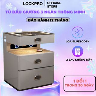 Tủ Đầu Giường Thông Minh LOCKPRO Kệ Đầu Giường Kết Hợp Két Sắt Có Sạc Loa BLT Thế Hệ Mới B06