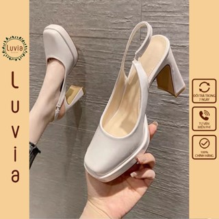 Giày cao gót 9 phân đế đúp kiểu dáng slingback thời trang hiện đại Luvia 186CG