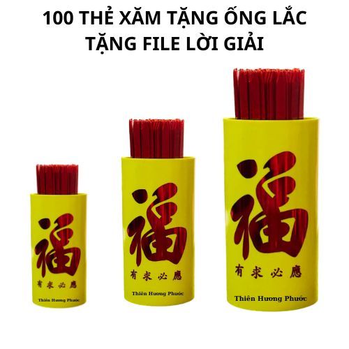 100 quẻ xâm quan thánh kèm ống đựng