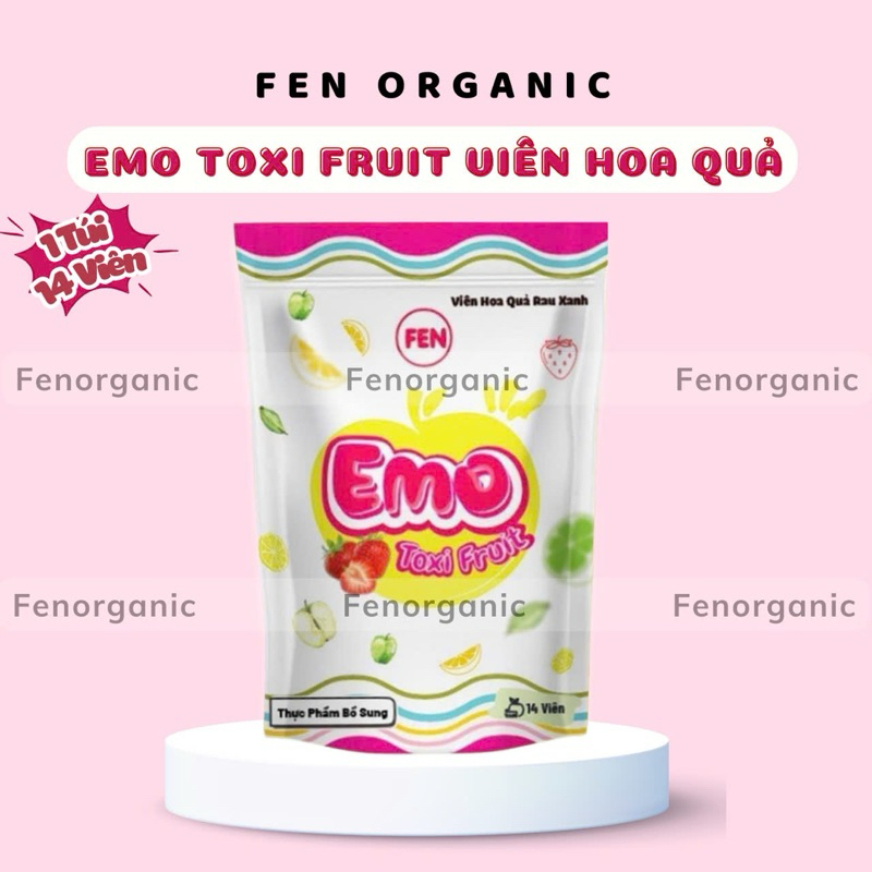 GIẢM CÂN DẠNG VIÊN EMO TOXI FRUIT VIÊN HOA QUẢ - 1 TÚI 14 VIÊN - FEN ORGANIC